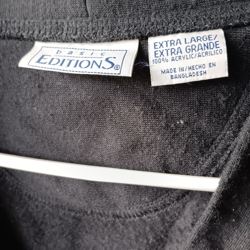 Vintage Basic Editions Black Button Down Cardigan… - image 4